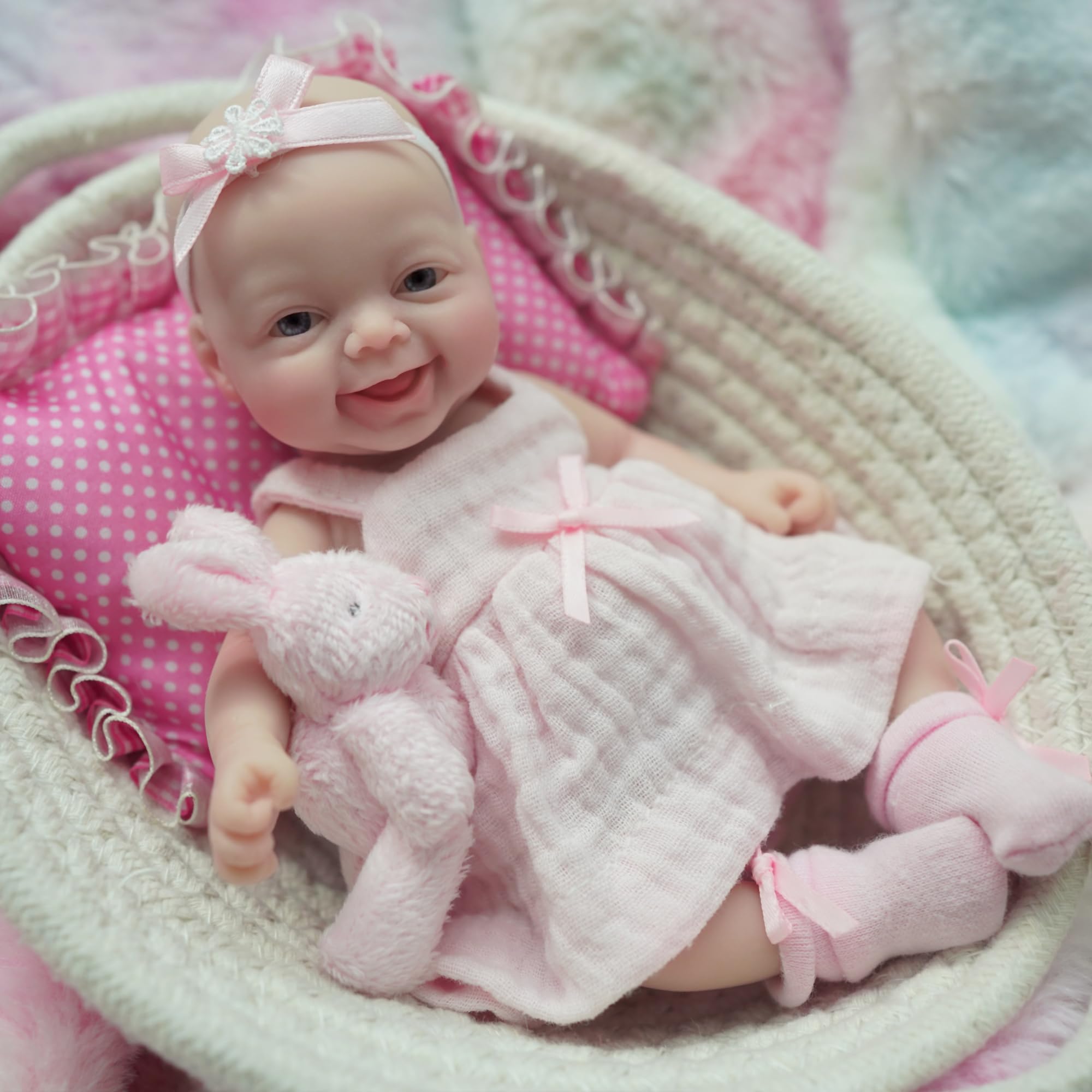 Reborn Baby Doll Silicone Realistic - Muñeca Reborn de Silicona de 7