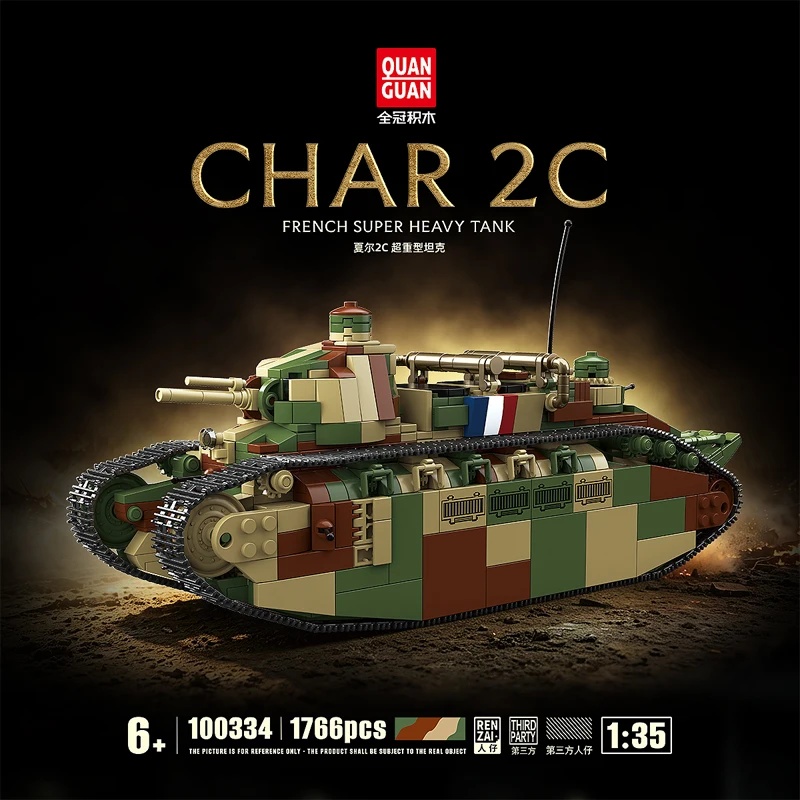 Lego Compatible Military Tank - Tanque Súper Pesado Francés Char 2C,