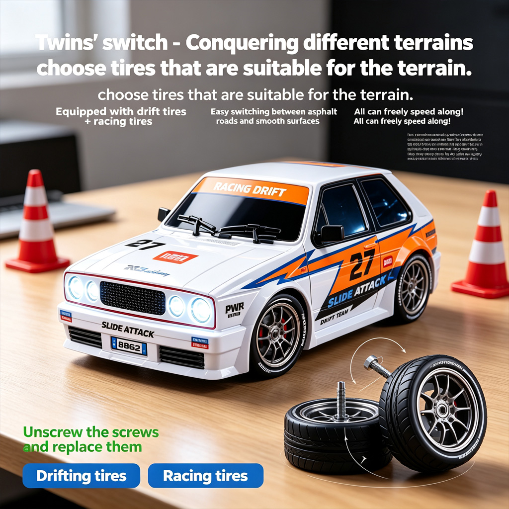NUEVO Coche de Drift RC S60, E - Rc Drift Car 1 24 Scale 4Wd reseña y precio