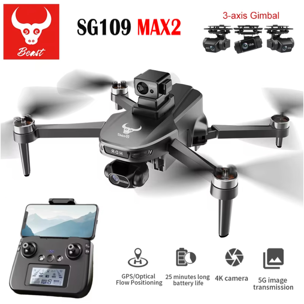 SG109 MAX2 Dron profesional co - Fpv Brushless Rc Drone 4K reseña y precio