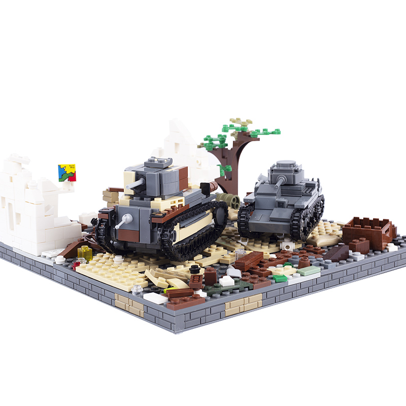 Bloques de construcción de tan - Lego Compatible Military Tank reseña y precio